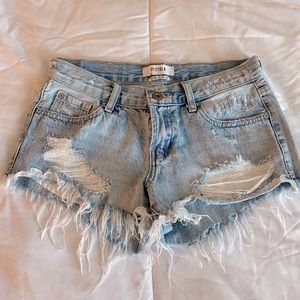Pistola Destroyed Denim Shorts